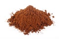 Cocoa powder isolated at on white background Royalty Free Stock Photo