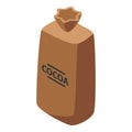 Cocoa sack icon, isometric style