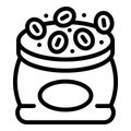 Cocoa sack icon outline vector. Waterfall chocolate