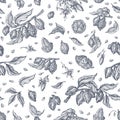 Cocoa seamless pattern. Vector art provence print