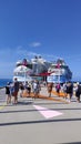 CocoCay Bahamas, April 14 2022 Royal Caribbean cruise ships are docked in the port of CocoCay Bahamas Royalty Free Stock Photo