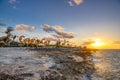 CocoCay Sign at Royal Caribbean`s Private Island at Sunset