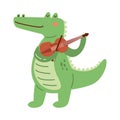 cocodrile playing violin Royalty Free Stock Photo