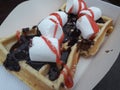 Cocolate Cherry Marshmallow Belgian Waffles