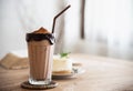 Cocolate cocoa blend with cake in coffee shop Royalty Free Stock Photo