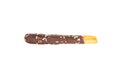 Cocolate covered stick on white background. Royalty Free Stock Photo