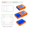 Chocolate paper drawer box, Sleeve drawer box die line template and 3D render, easily editable and resizeable