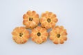 Coconut biscuit with pineapple jam Royalty Free Stock Photo