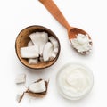 Coconut butter in bowl and spoon