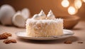 Coconut cake close up