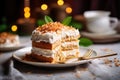 Coconut Cake close up food photography Royalty Free Stock Photo