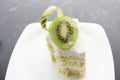Coconut cake and Kiwifruit Royalty Free Stock Photo