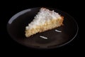 Coconut Cake, White Dessert, Frosting Vanilla Torte Slice, Abstract Generative AI Illustration