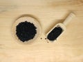Coconut shell activated carbon for water filtration Royalty Free Stock Photo