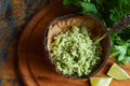 Coconut chutney with fresh parsley, cilantro and lemon juice. Popular Indian side dish. Gluten, Dairy, Grain free. AIP Autoimmune Royalty Free Stock Photo