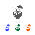 Coconut cocktail icon. Element of Beach holidays multi colored icons for mobile concept and web apps. Thin line icon for website d