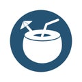 Coconut cocktail, Isolated Vector icon which can easily modify or edit Royalty Free Stock Photo