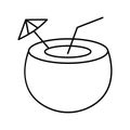 Coconut cocktail, Isolated Vector icon which can easily modify or edit Royalty Free Stock Photo