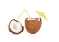 Coconut cocktail on white