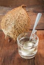 Coconut with coconuts distill oil.