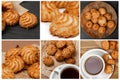 Coconut Cookies Collage, Various Cocoanut Macaroons Collection