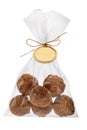 Coconut Cookies homemade freshly backed in a packet isolated on