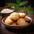 Coconut cookies in plate