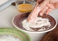 Coconut crusted salmon preparation