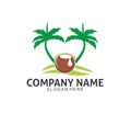 coconut drink beverage icon logo design