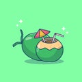 Coconut Drink Vector Illustration Tropical drink summer driink and fruit Royalty Free Stock Photo