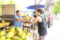 Coconut drinks seller Bali Indonasia Royalty Free Stock Photo