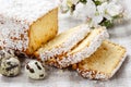 Coconut easter cake and quail eggs