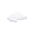 Coconut flakes, a small pile. Coconut products. Coconut pulp flakes