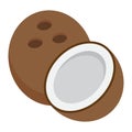 Coconut flat icon, fruit and tropical