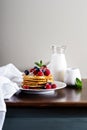 Coconut flour pancakes with fresh berries