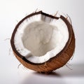 Detailed 8k Photo Of Coconut On White Background
