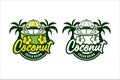 Coconut fresh drink design illustration logo Royalty Free Stock Photo