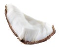 Coconut. Fruit chunk on white background Royalty Free Stock Photo