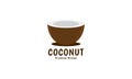 Coconut fruit cut modern logo design vector icon symbol illustration Royalty Free Stock Photo