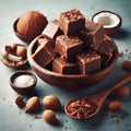 Coconut fudge design with delicious cocoa treats ai generated