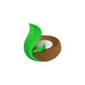 Coconut green leaf logo Royalty Free Stock Photo