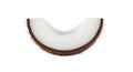 Coconut half cut open white background isolated on white background Royalty Free Stock Photo
