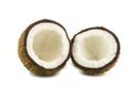 Coconut Halves on White Background