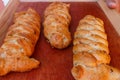 Coconut handmade bread in detail