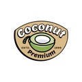 Coconut Icon Logo Unique whole coconut split