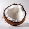 Detailed 8k Photo Of Coconut On White Background Royalty Free Stock Photo
