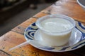 Coconut jelly in fresh milk Royalty Free Stock Photo