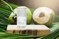 coconut juice and drinking sweet coconut water