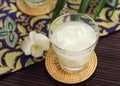 Coconut juice in a glass