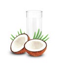 coconut juice in a glass Royalty Free Stock Photo